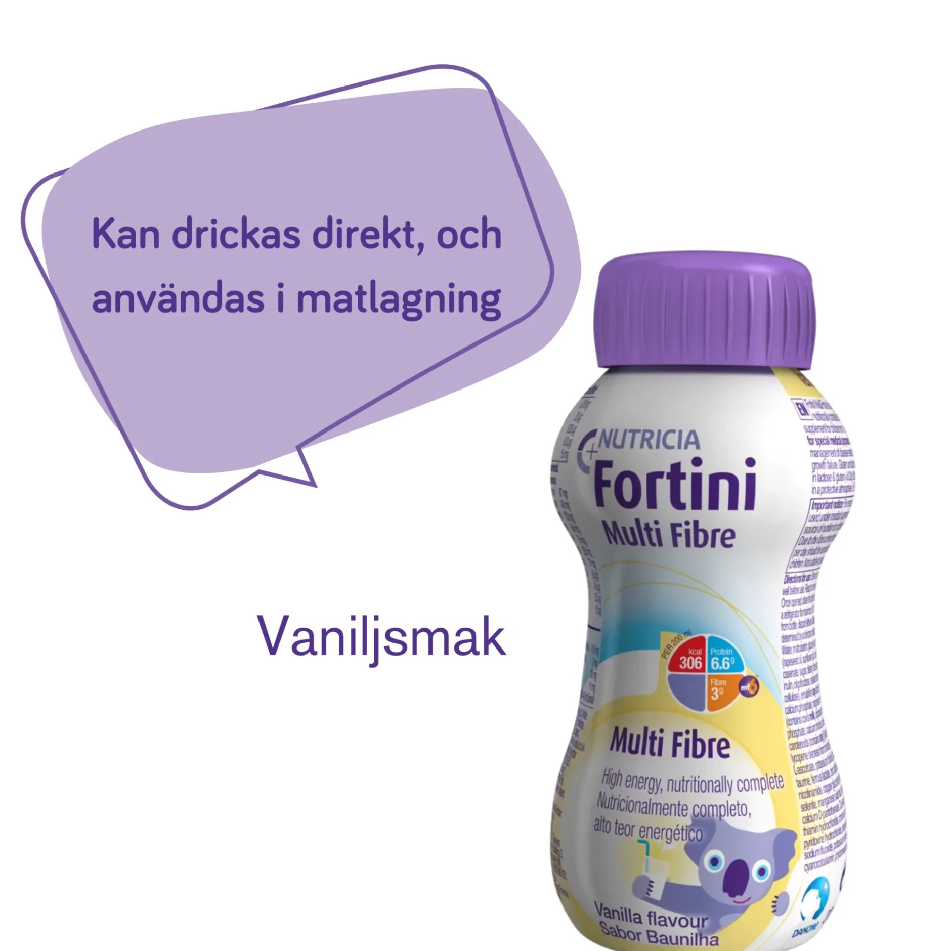 Nutricia Fortini Vanilj Näringsdryck för barn 4 x 200 ml