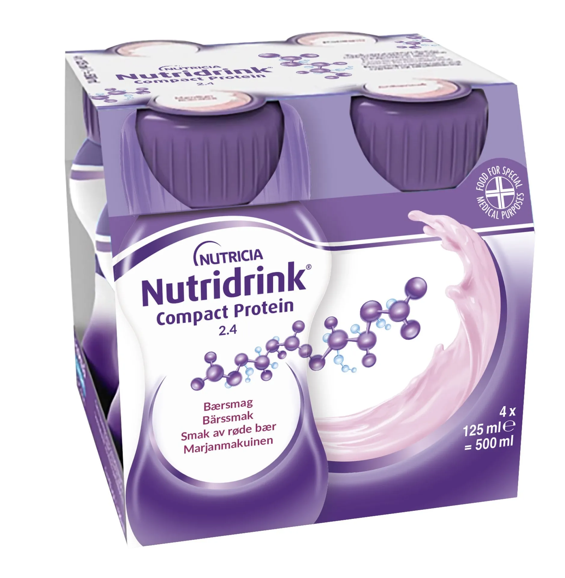 Nutridrink Compact Protein Rödabärssmak 4 x 125 ml