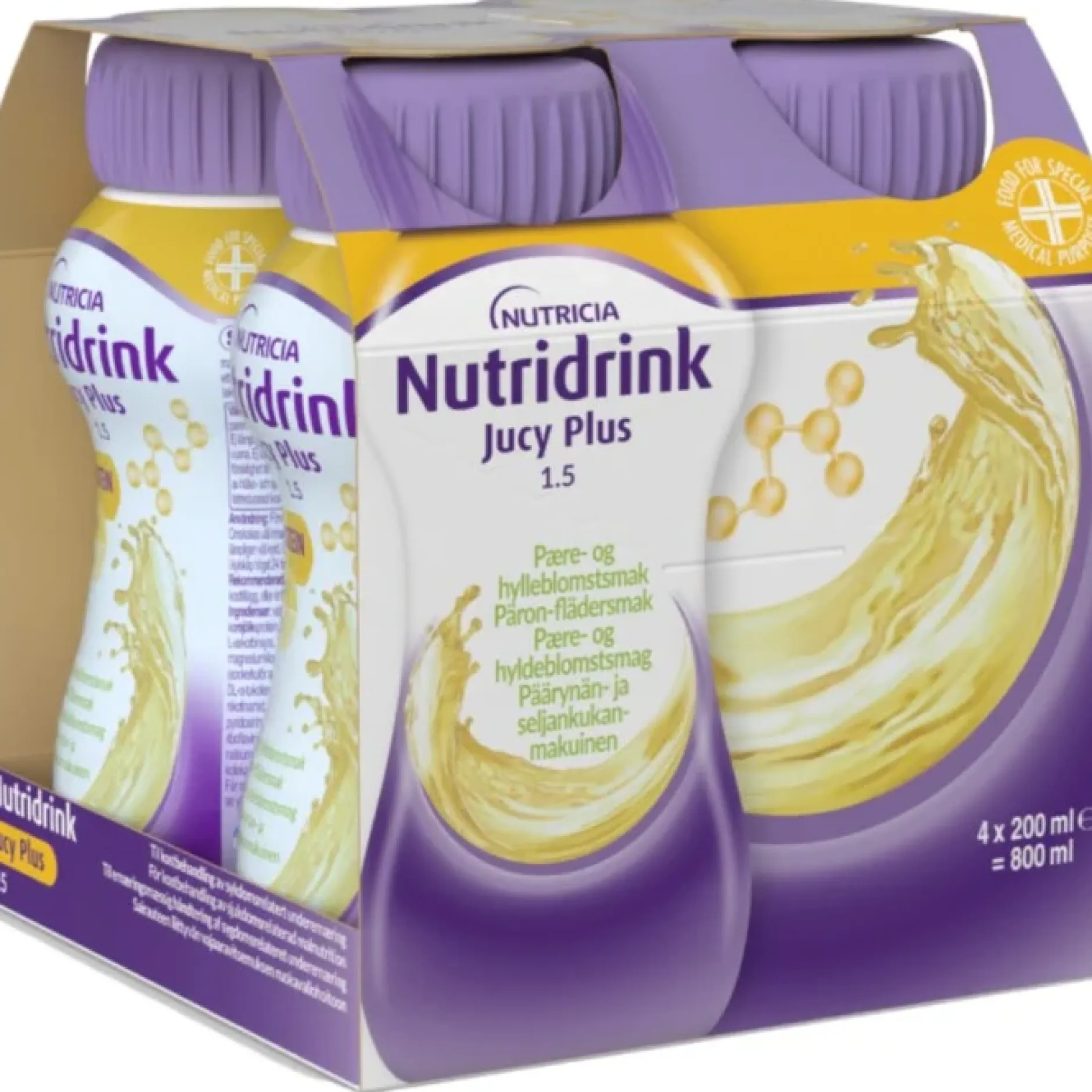 Nutridrink Jucy Plus Päron-Fläder 4x200 ml