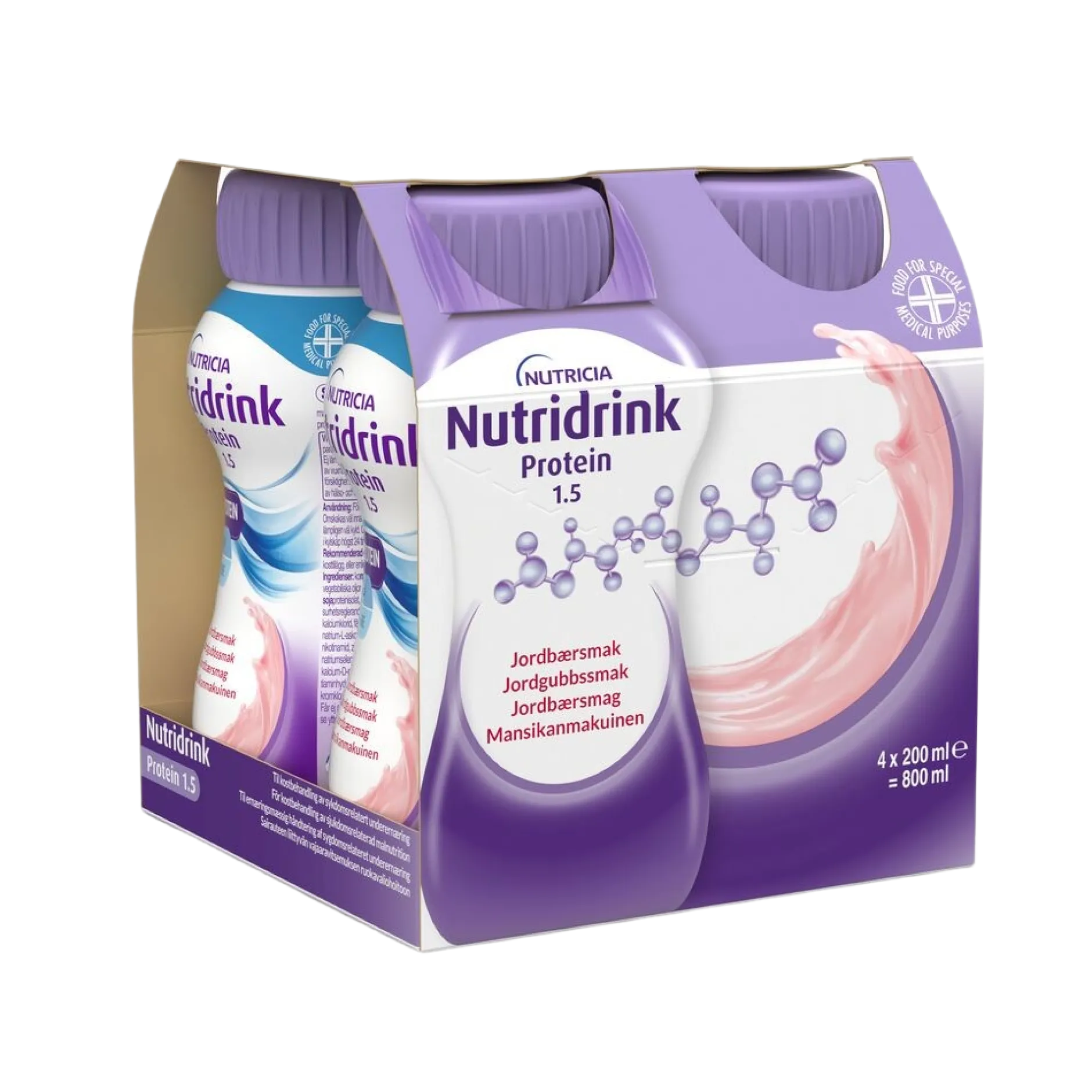 Nutridrink Protein Jordgubbsmak 4 x 200 ml