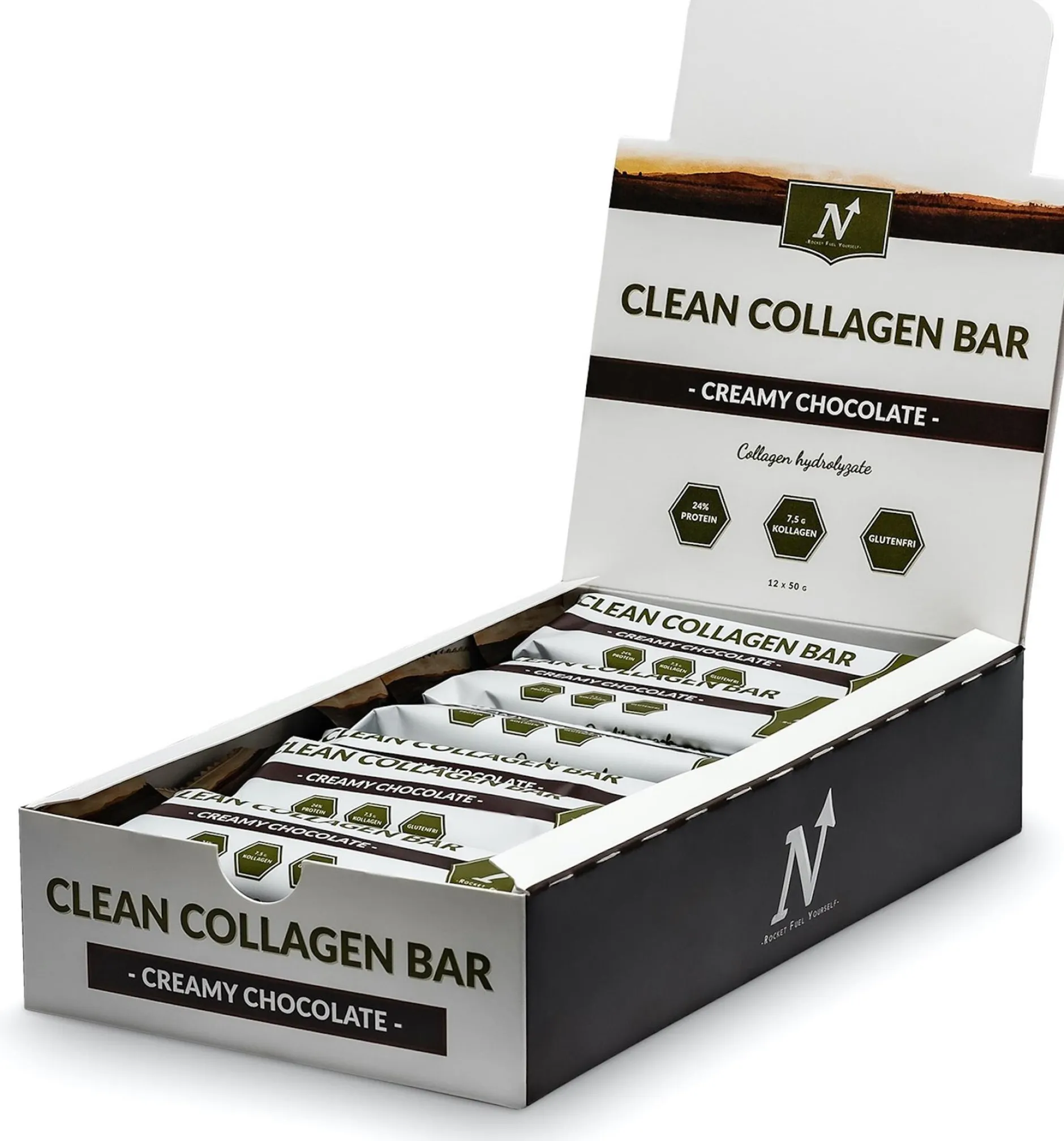 Nyttoteket Clean Collagen Bar Creamy Chocolate 12x50 g