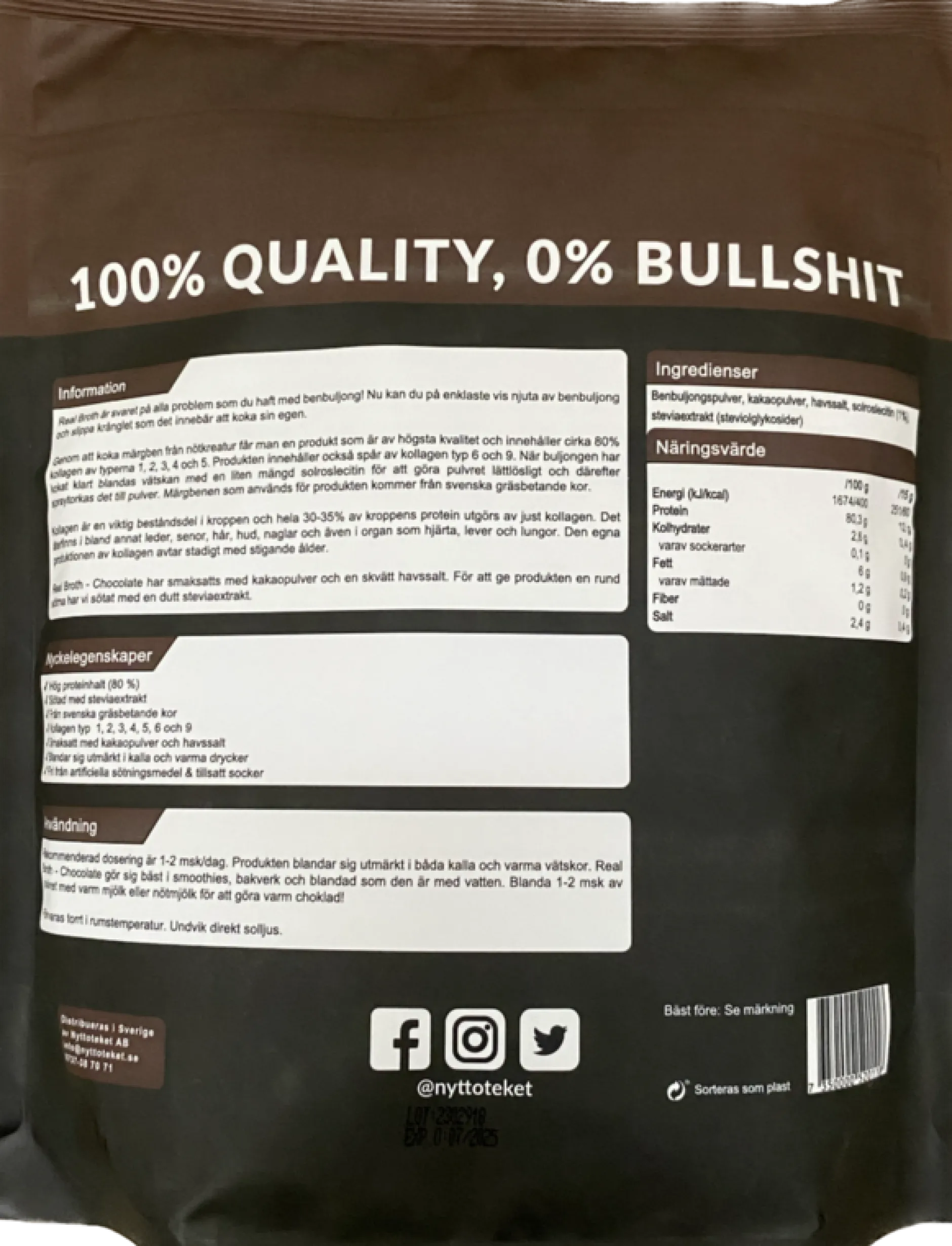 Nyttoteket Real Broth Chocolate Benbuljong 500 g