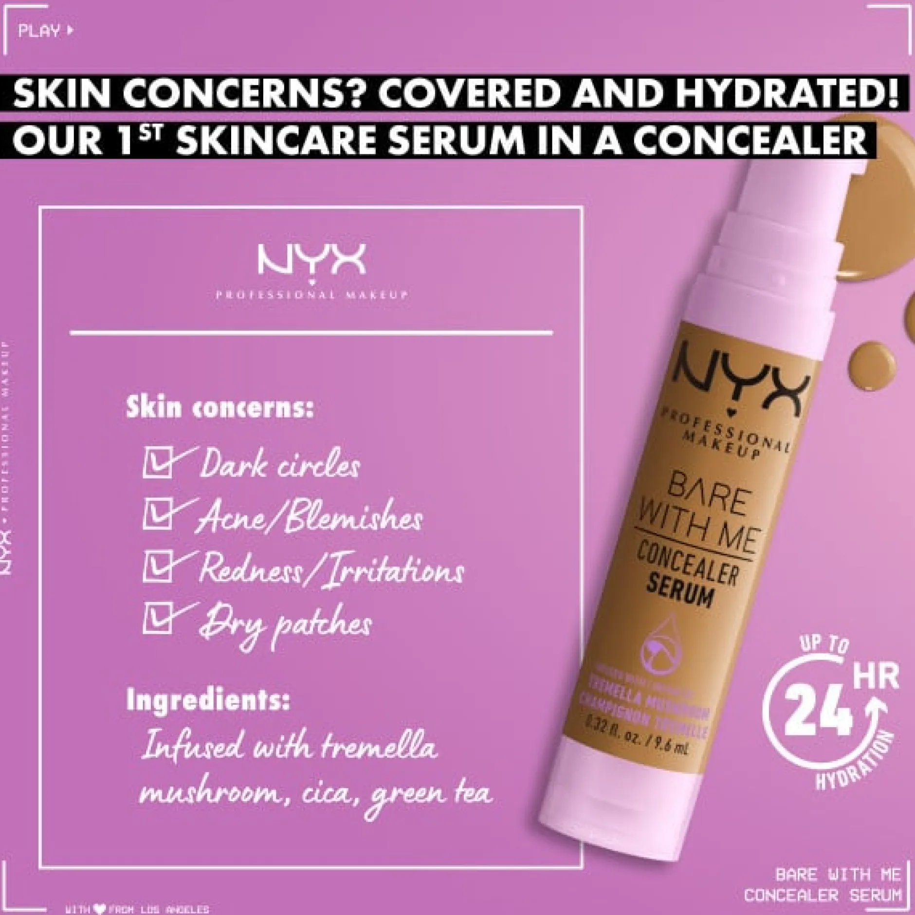 NYX Professional Makeup Bare With Me Concealer Serum 3 Vanilla 9,6 ml