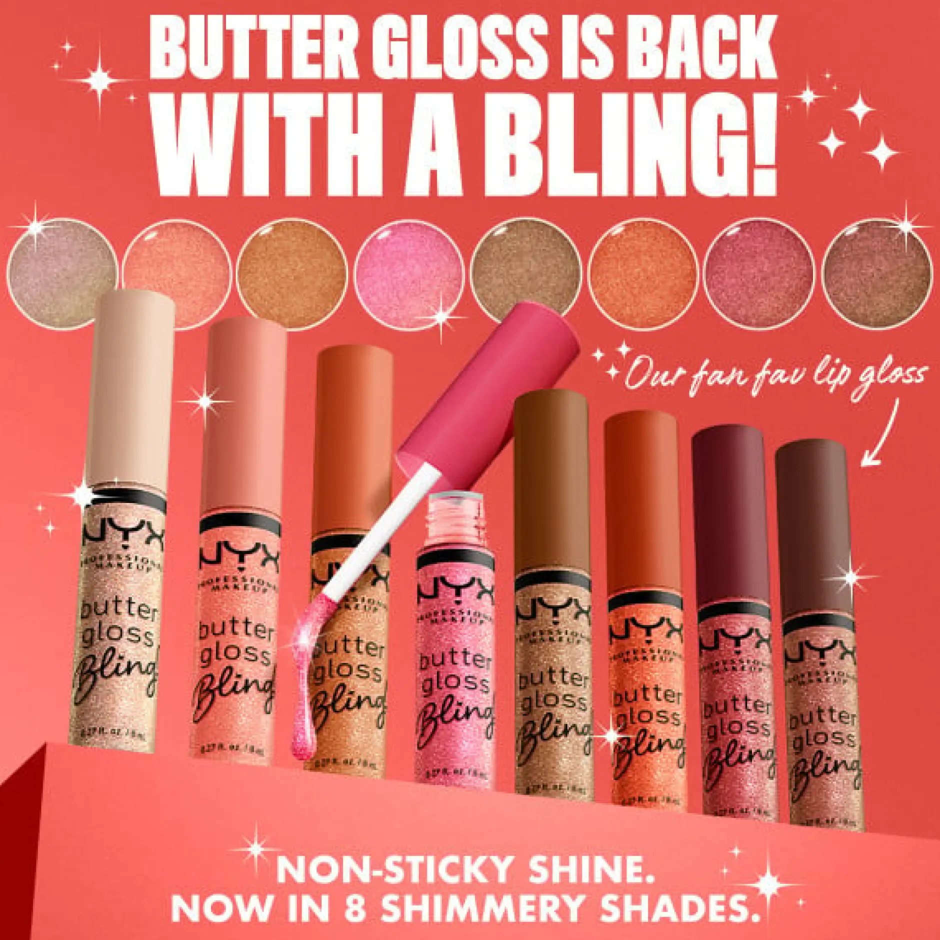 NYX Professional Makeup Butter Gloss Bling! Läppglans 07 Big Spender 8 ml