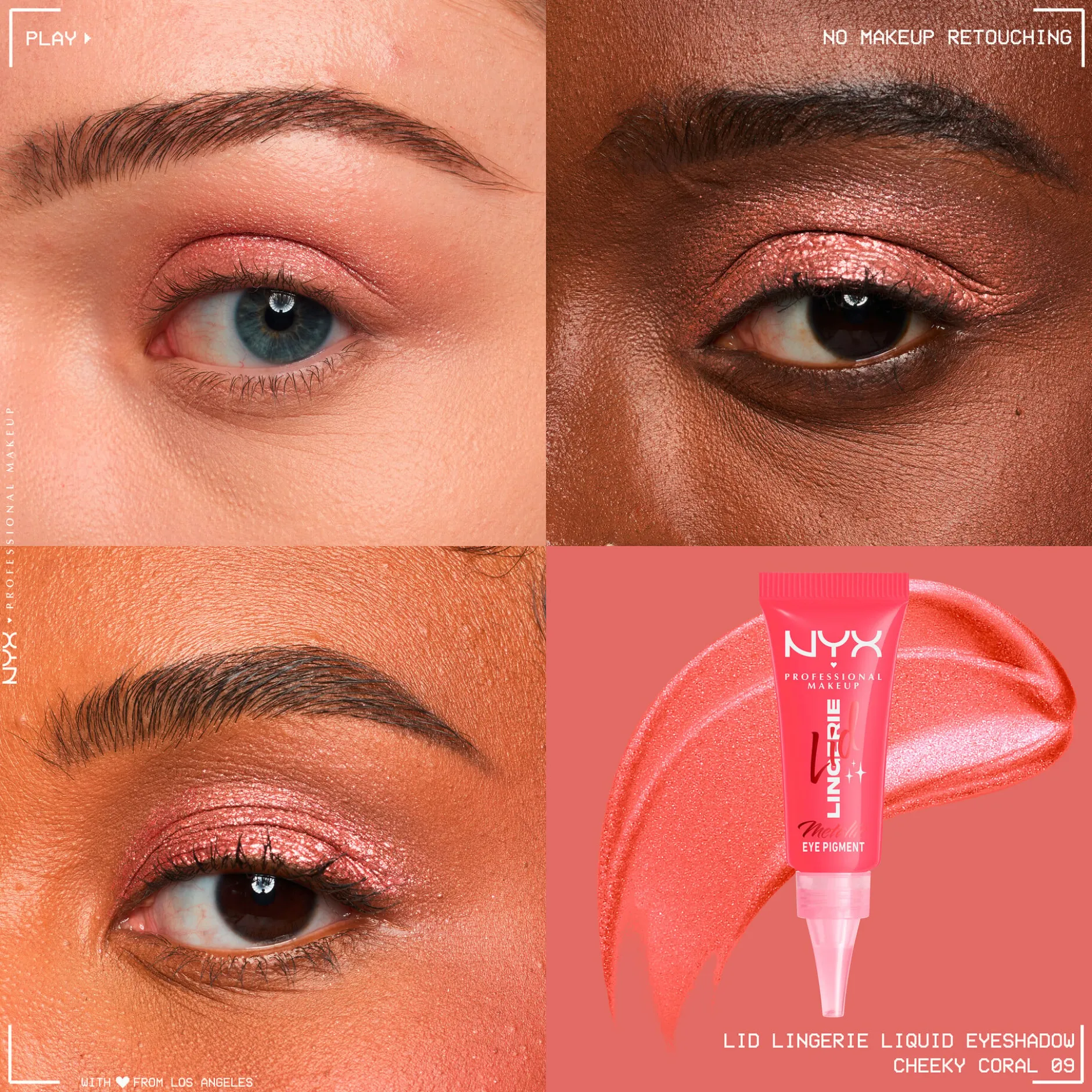 NYX Professional Makeup Lid Lingerie flytande ögonskugga 09 Cheeky Coral 6 ml