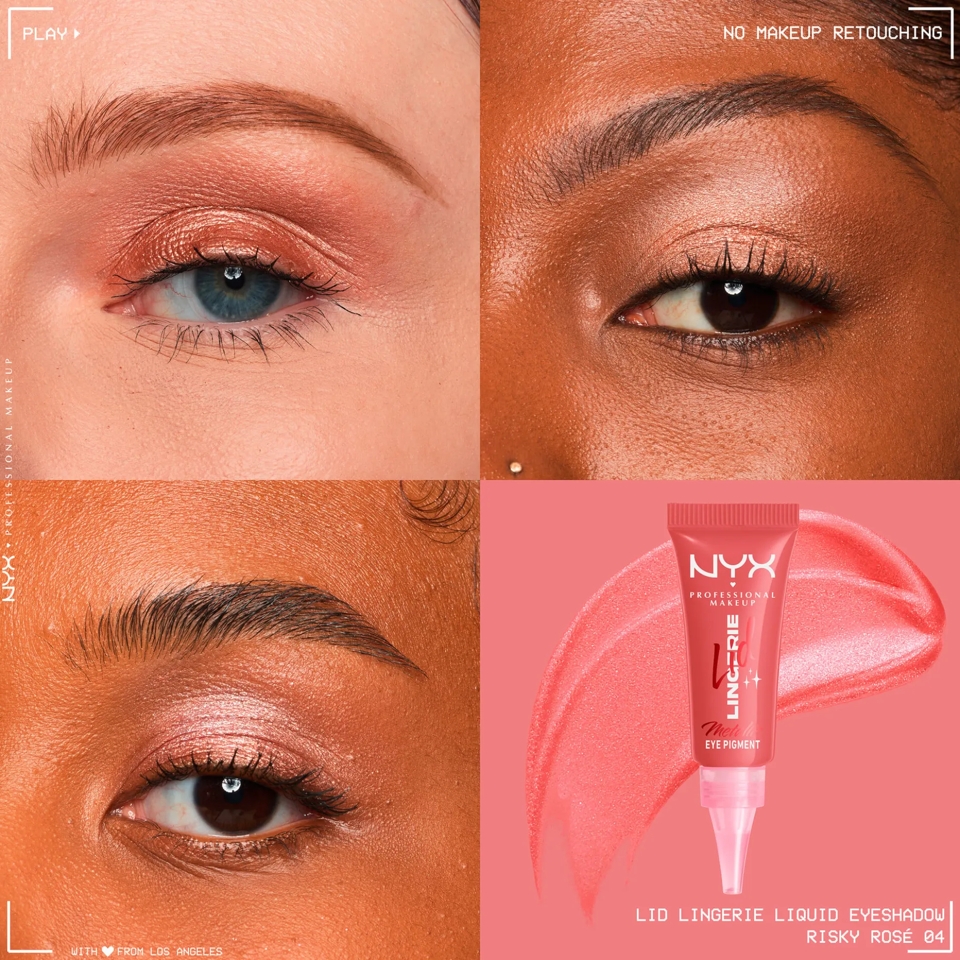 NYX Professional Makeup Lid Lingerie flytande ögonskugga 04 Risky Rosé 6 ml