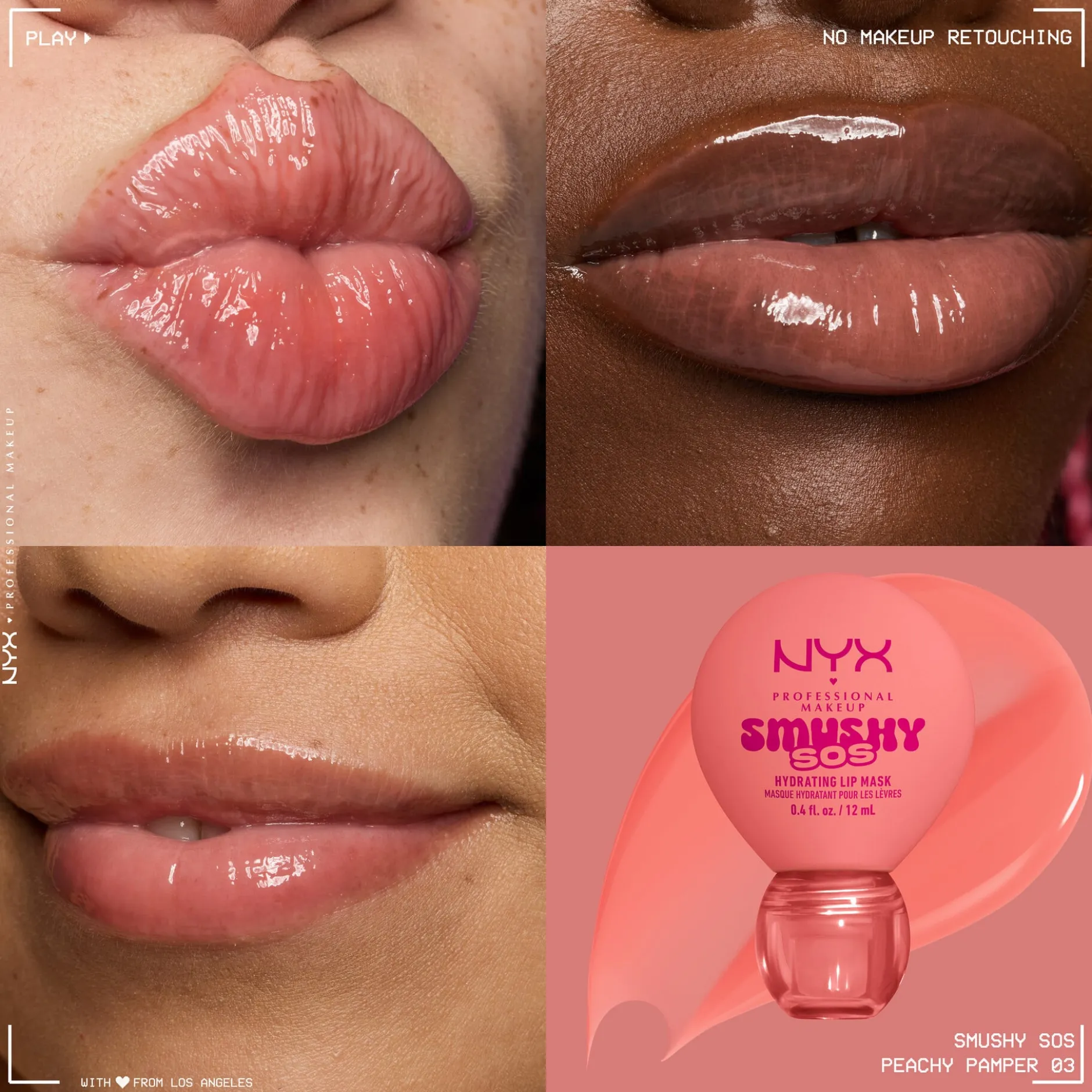 NYX Professional Makeup Smushy SOS Hydrating Läppmask 03 Peachy Pamper 12 ml
