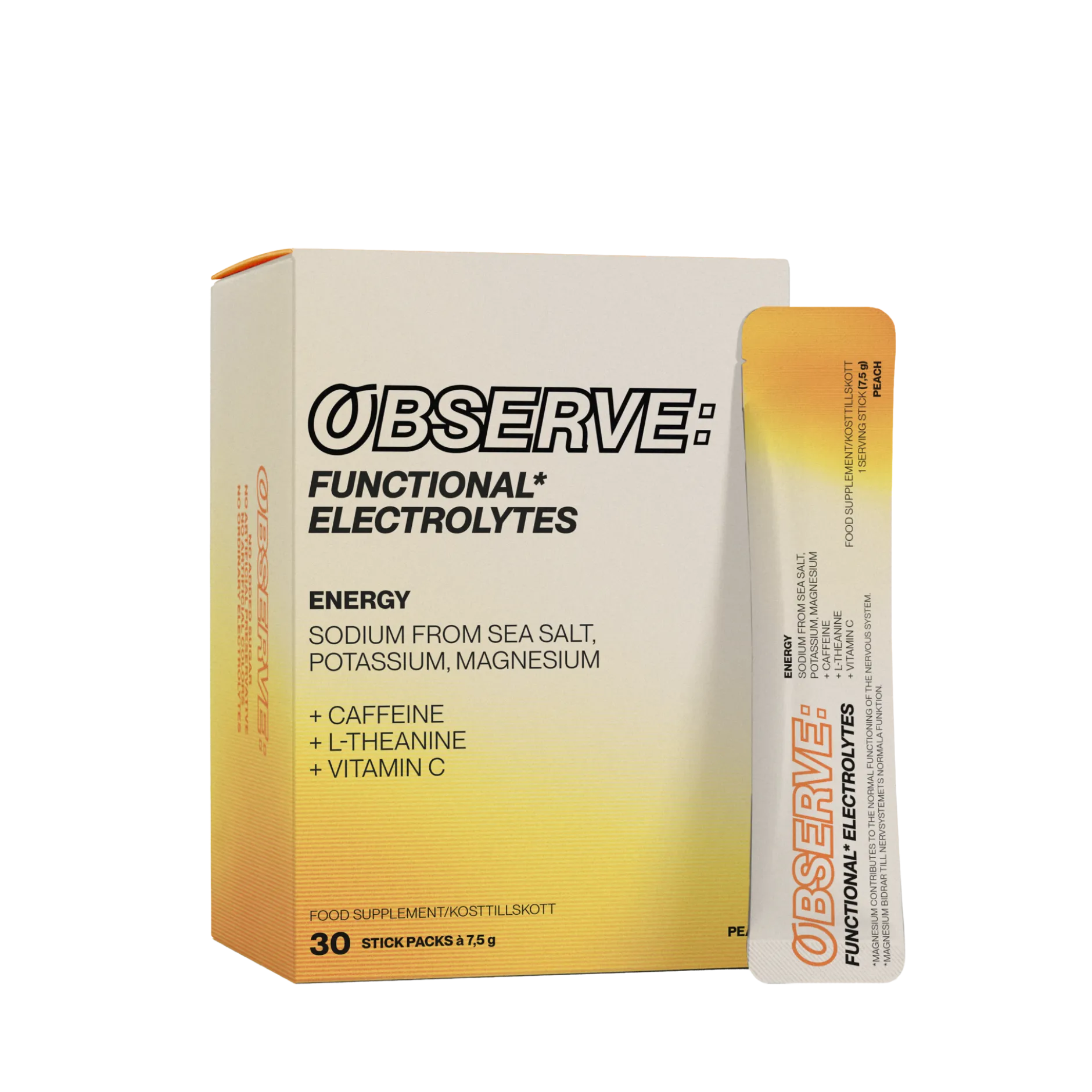 OBSERVE: ENERGY – Peach 30 stick packs