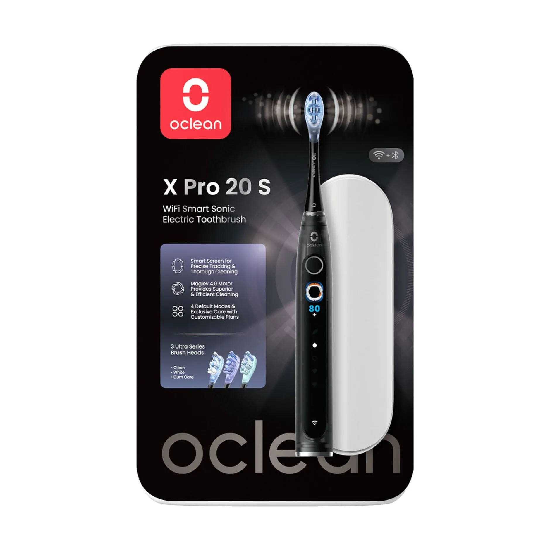 Oclean Elektrisk Tandborste X Pro 20 Set Svart