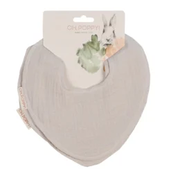 Oh, Poppy! Juno Drool Bibs Linen Beige 2 st