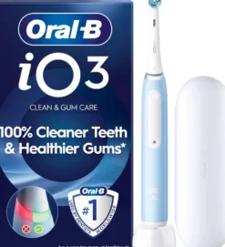 Oral-B iO3 Eltandborste Blå 1 Tandborsthuvud & Resefodral 1 st