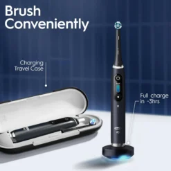 Oral-B iO 9 Eltandborste Duopack, Svart och Rosa, 3 tandborsthuvuden, 1 laddningsbart resefodral
