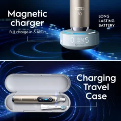 Oral-B iO10 Eltandborste Eclipse Gold 1 tandborsthuvud, 1 resefodral för laddning, 1 refillhållare