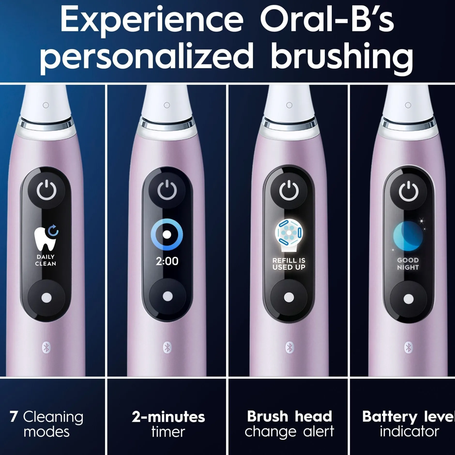 Oral-B iO 9 Eltandborste Rosa, 2 tandborsthuvuden, 1 laddningsbart resefodral