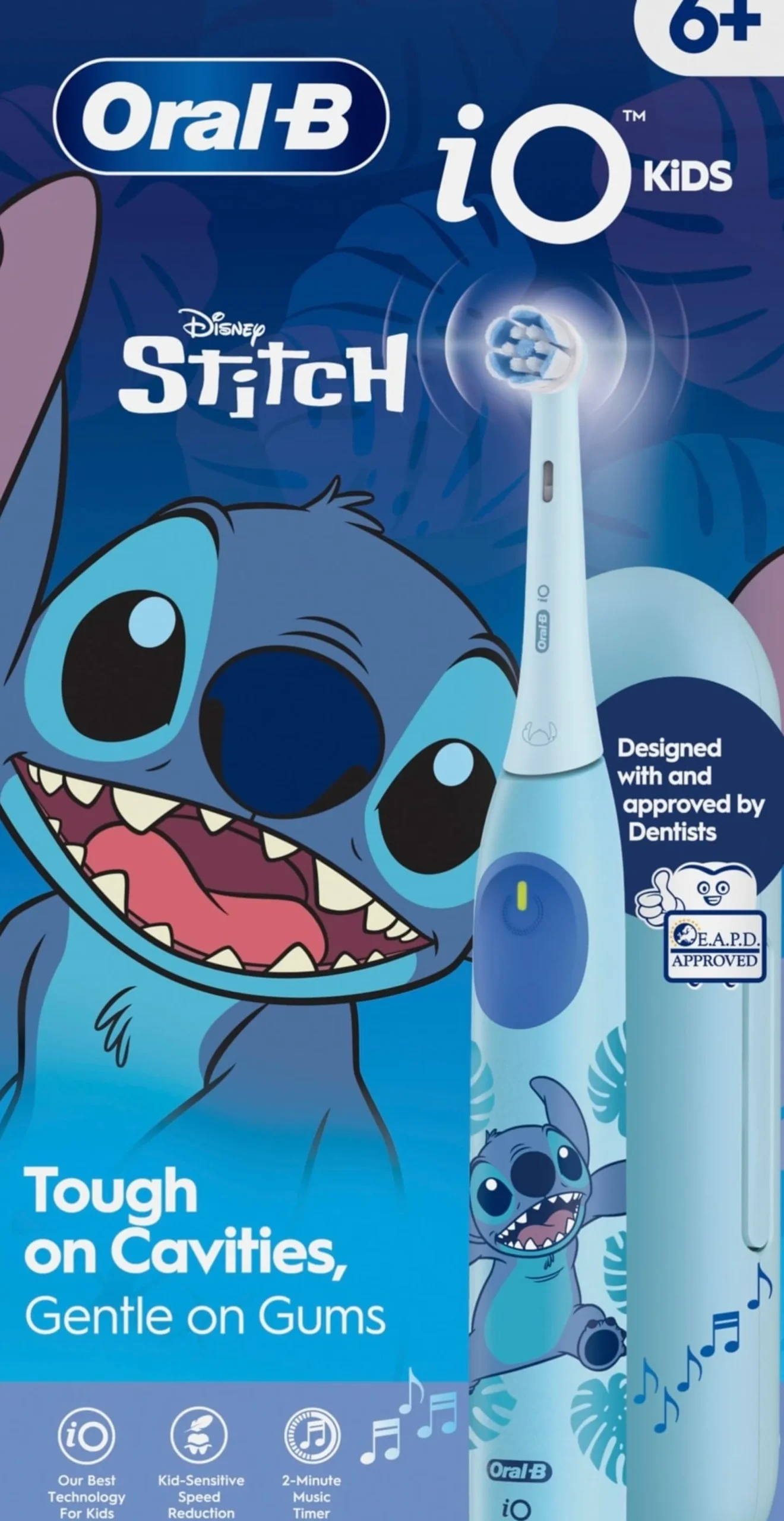 Oral B iO 6 Kids Disney Stitch Eltandborste med Resefodral 1 tandborsthuvud