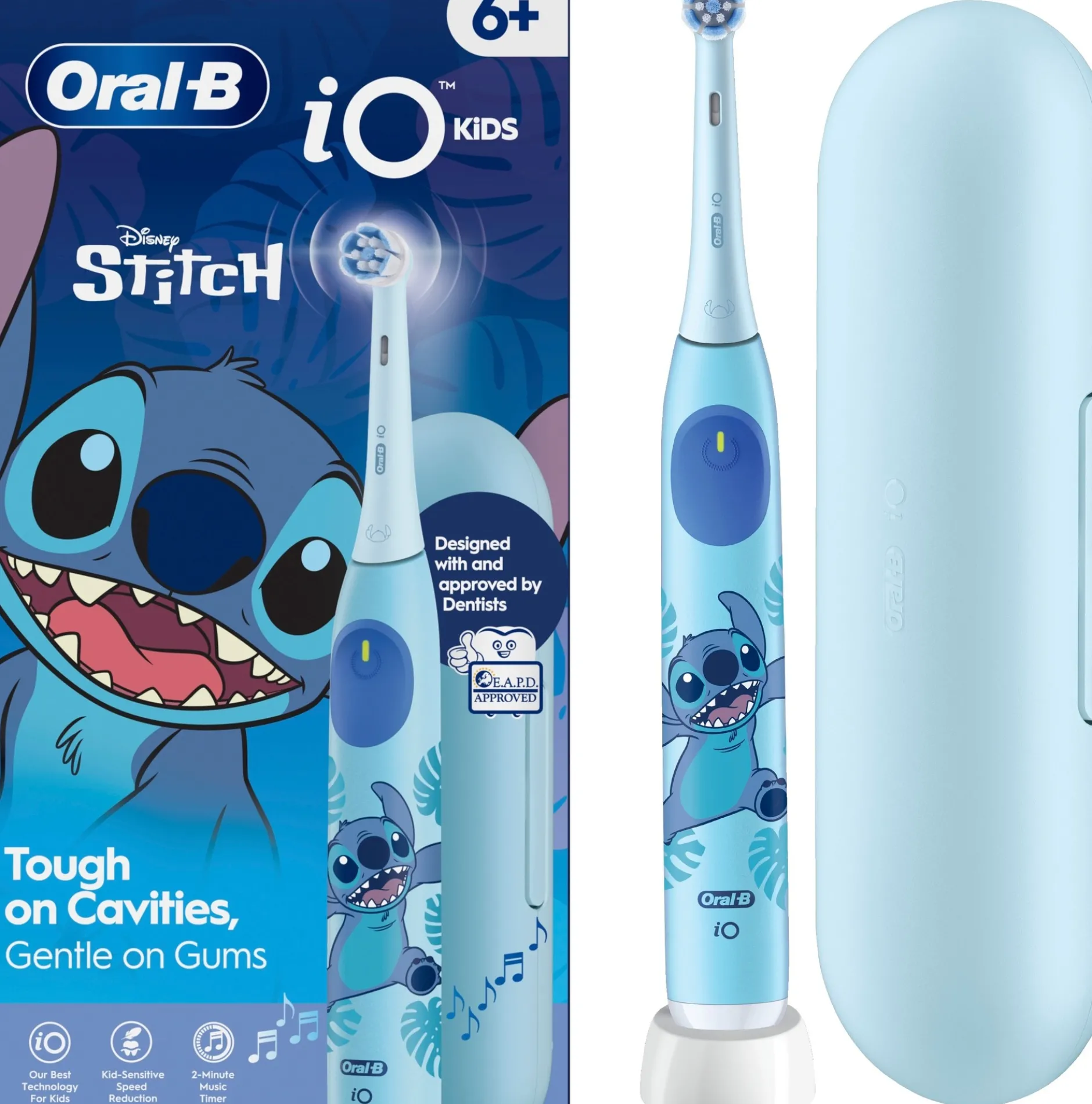 Oral B iO 6 Kids Disney Stitch Eltandborste med Resefodral 1 tandborsthuvud