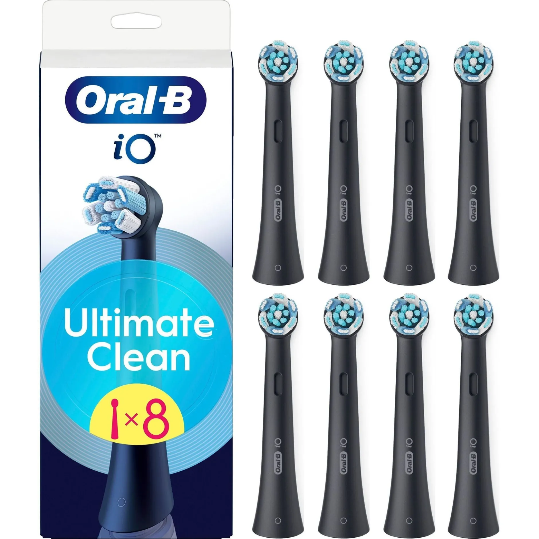 Oral-B iO Ultimate Clean Tandborsthuvuden Svart 8 st