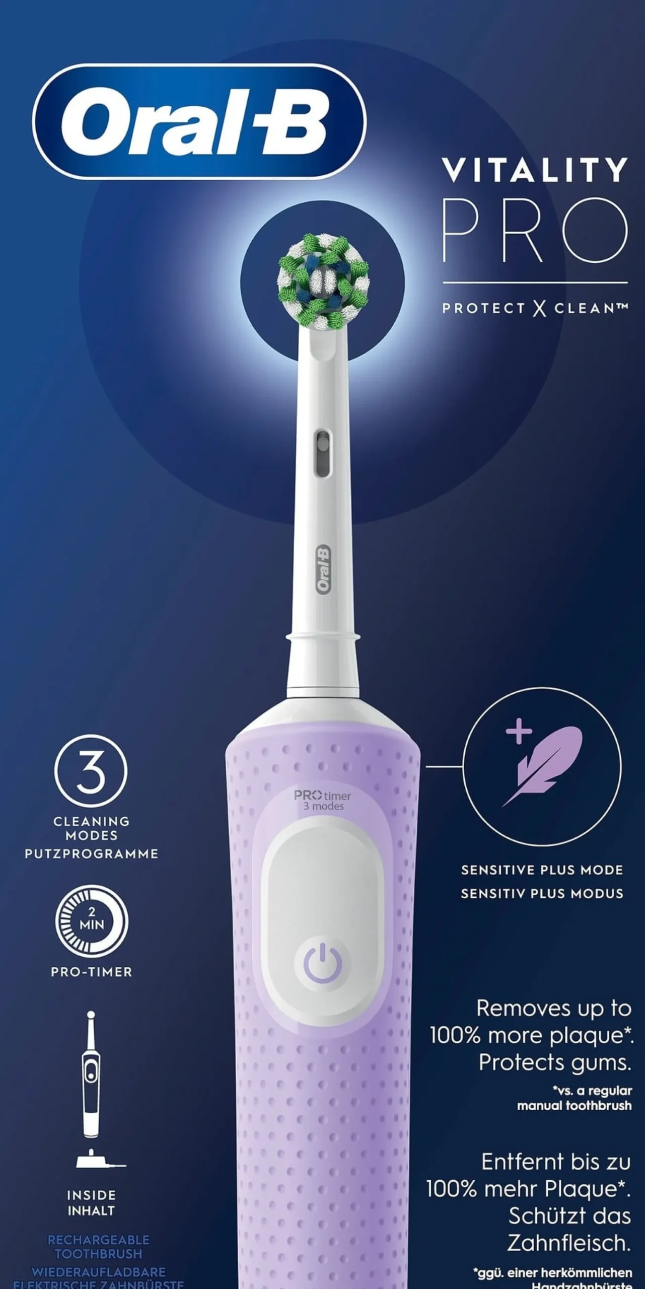 Oral-B Vitality Pro Lila Eltandborste