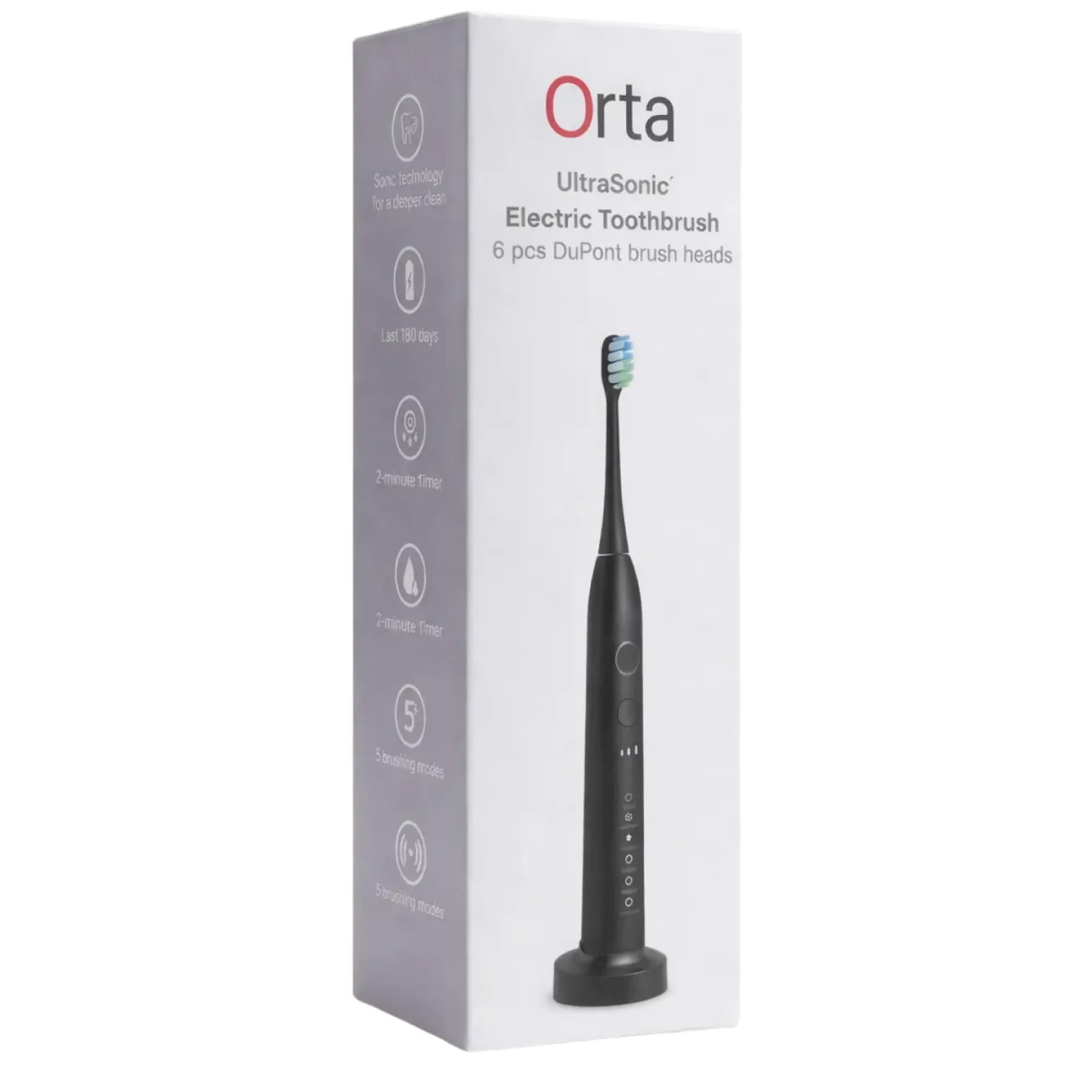 Orta Ultra Sonic Eltandborste Svart - 180 dagars batteritid
