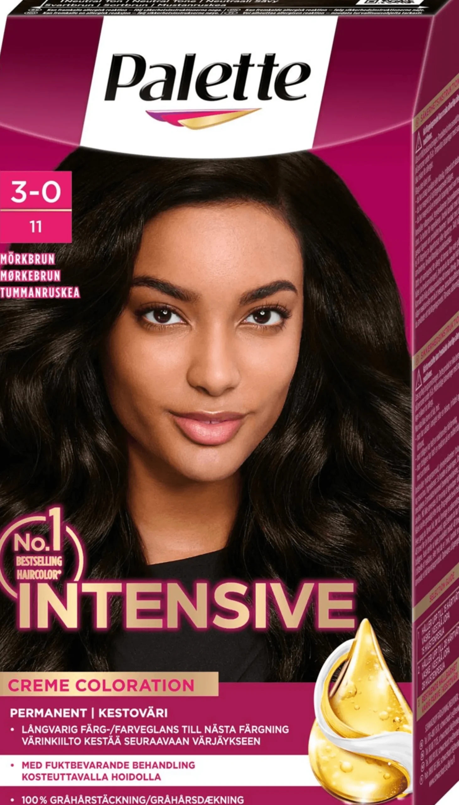 Palette Intensive Creme Coloration 3-0 Mörkbrun