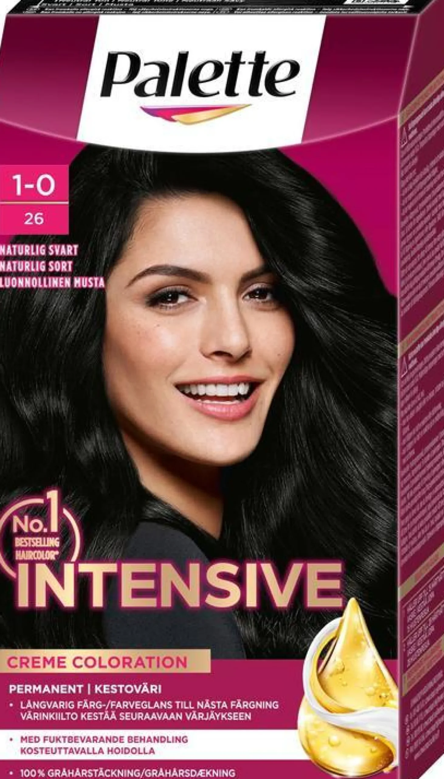 Palette Intensive Creme Coloration 1-0 Naturlig Svart