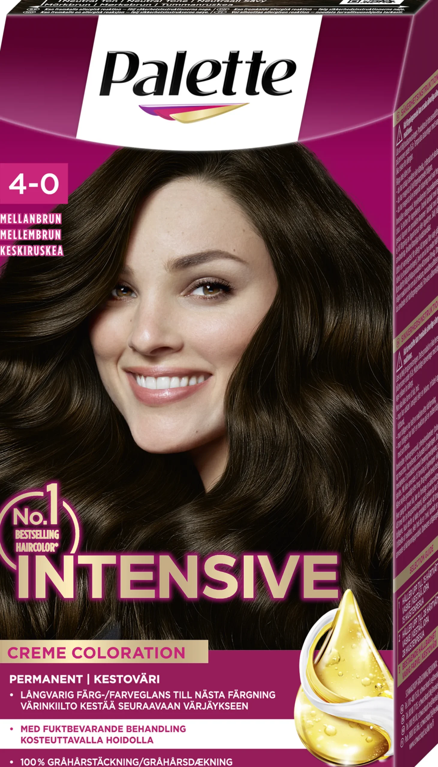 Palette Intensive Creme Coloration 4-0 Soft Mid Brown