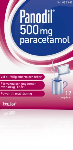Panodil 500 mg Pulver Oral Lösning 12 st