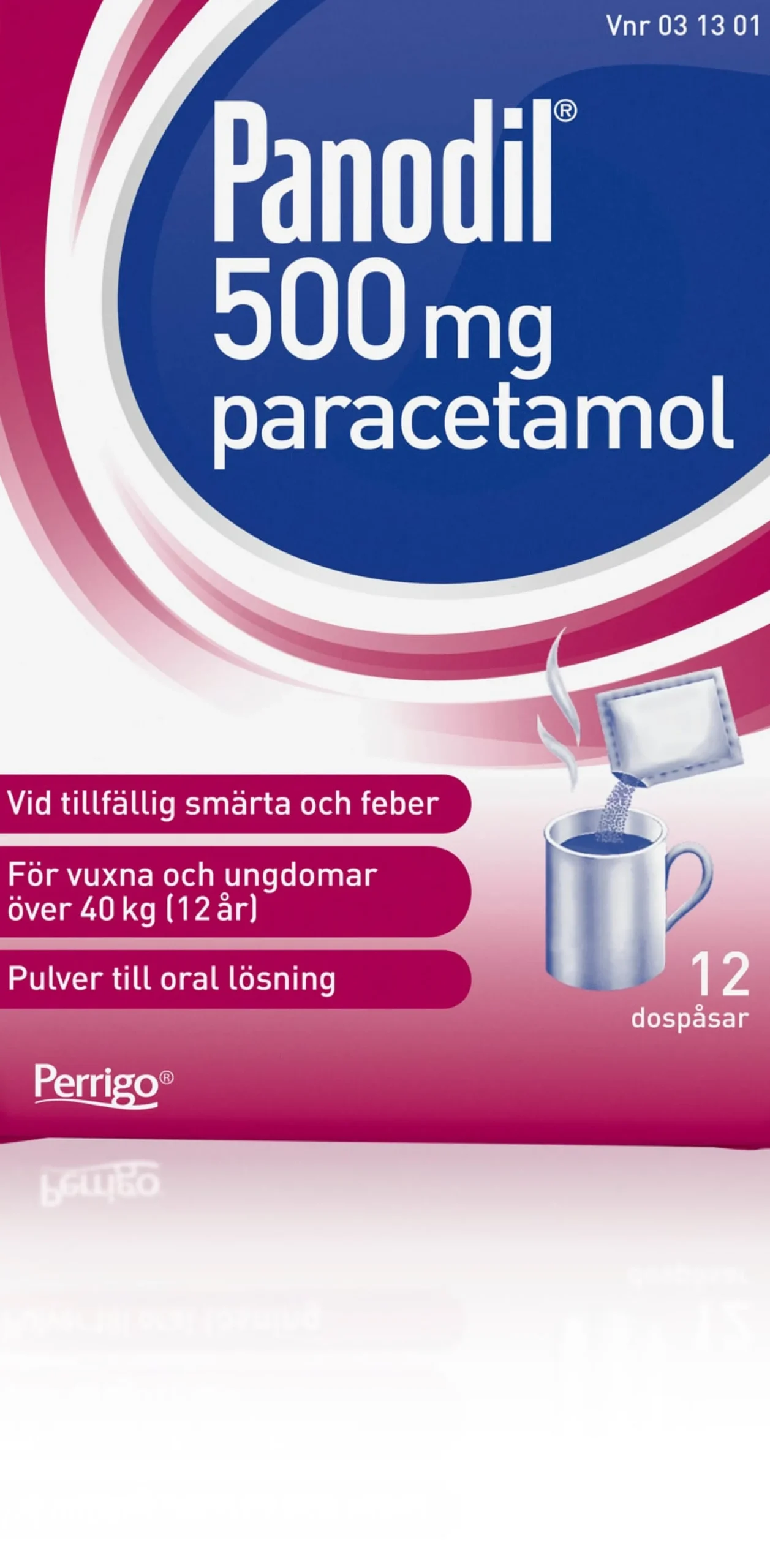 Panodil 500 mg Pulver Oral Lösning 12 st