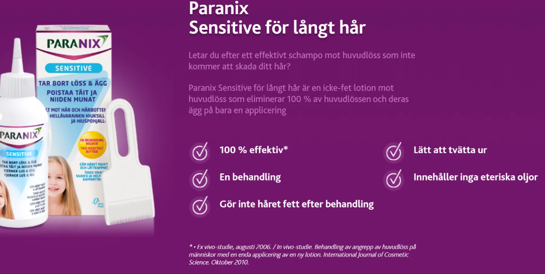 Paranix Sensitive Behandling Mot Huvudlöss 150 ml