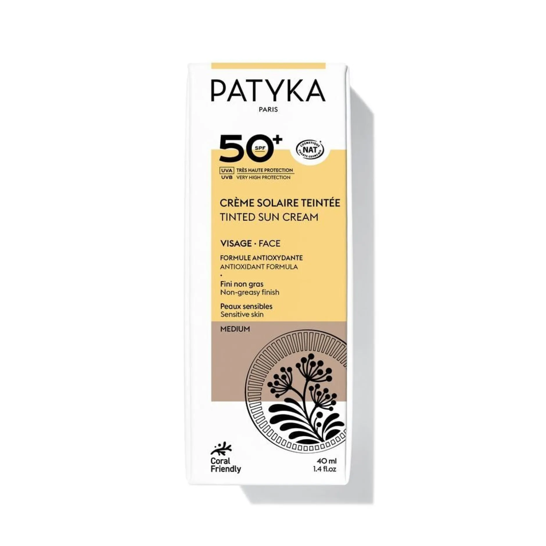 Patyka Tinted Face Sun Cream Medium SPF50+ 40 ml