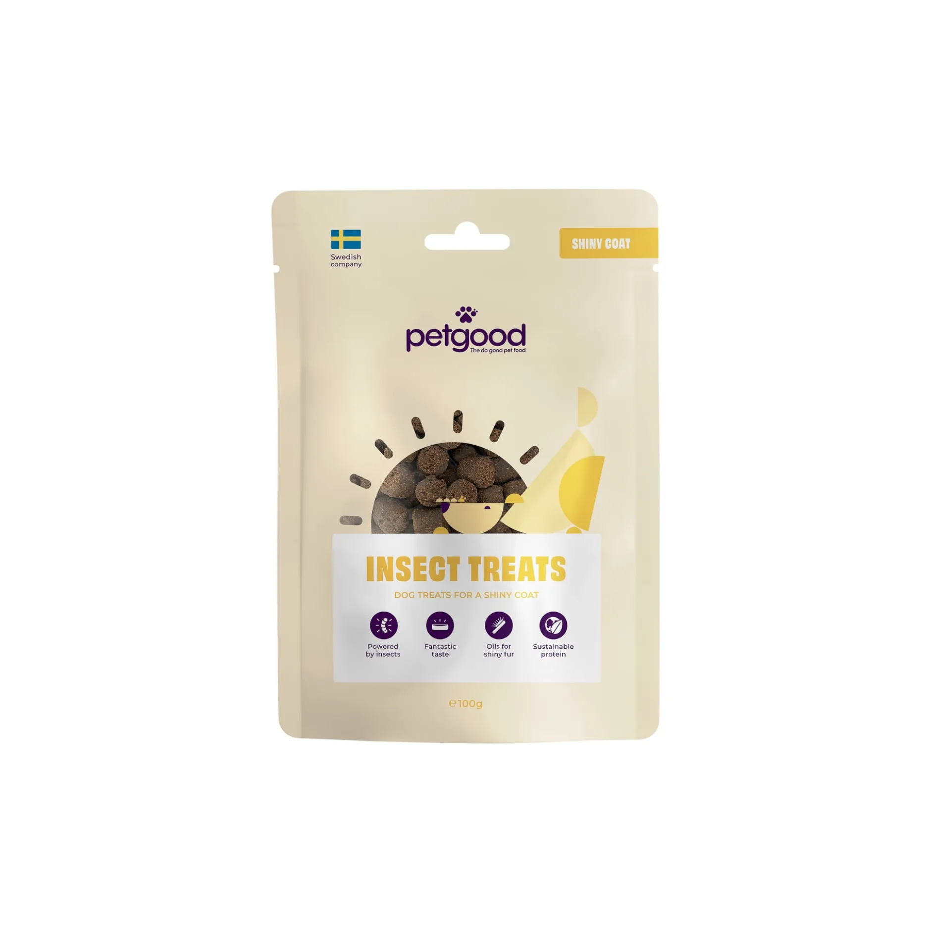 Petgood Insektsbaserat Hundgodis för Glänsande Päls 100 g