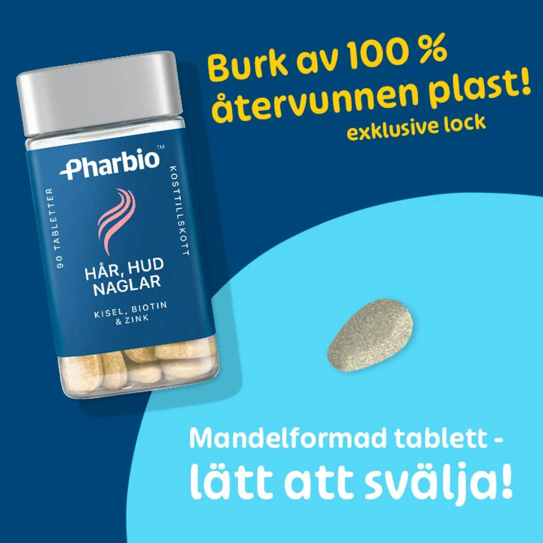 Pharbio Hår, Hud & Naglar 90 tabletter