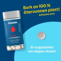 Pharbio Järn + Vitamin C 90 tuggtabletter