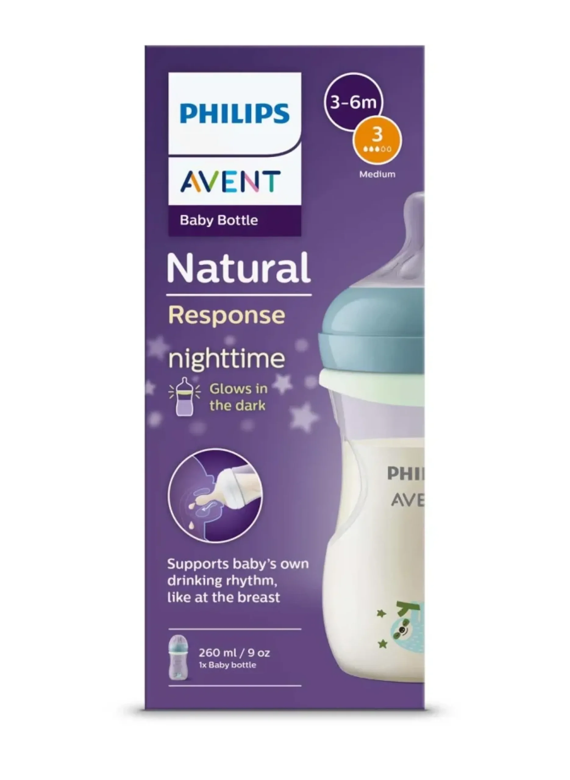 Philips Avent Natural Response Nighttime Nappflaska 260 ml