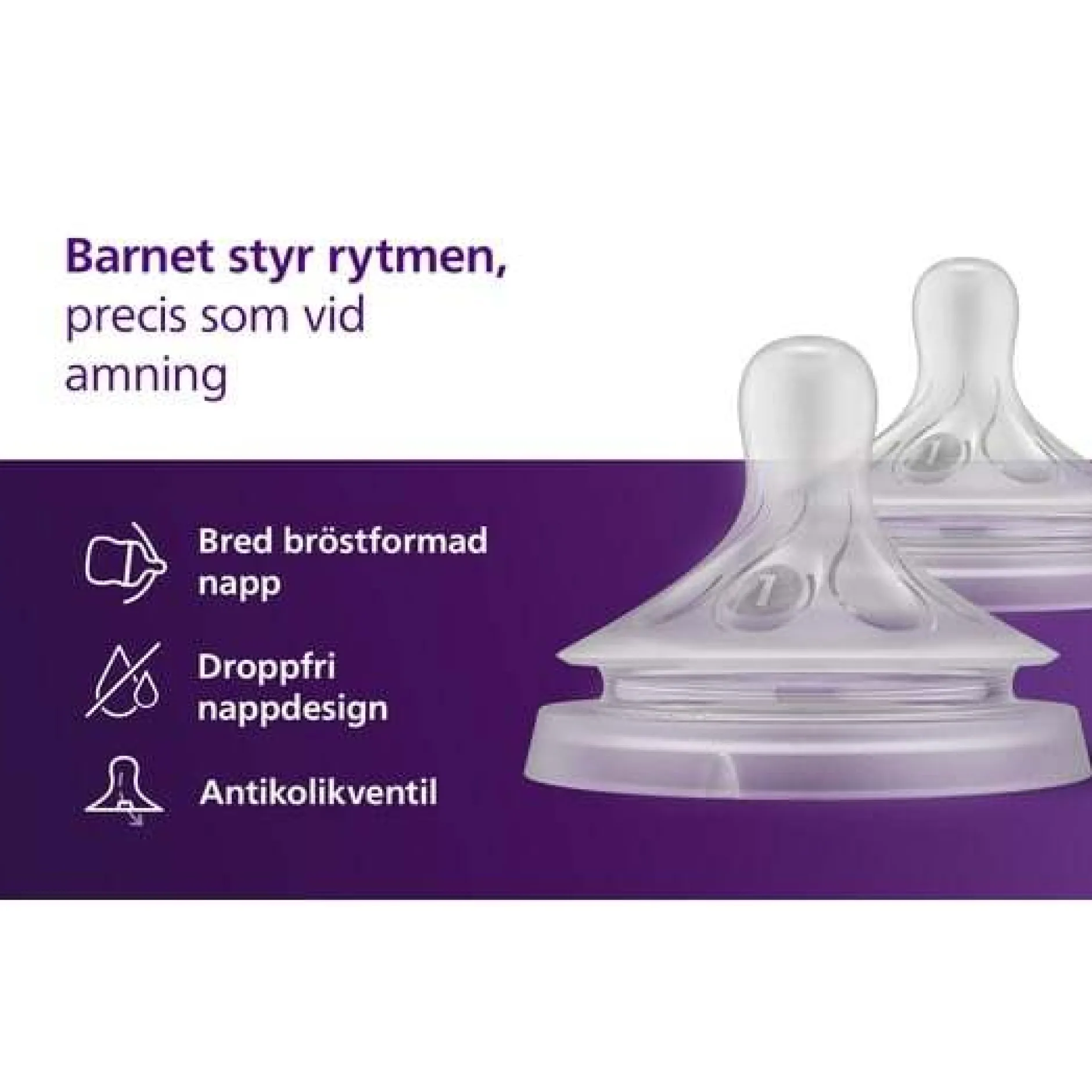 Philips Avent Natural Response dinapp Flöde 3 (1m+) 2 st