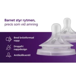 Philips Avent Natural Response Dinapp Flöde 2 (0m+) 2 st