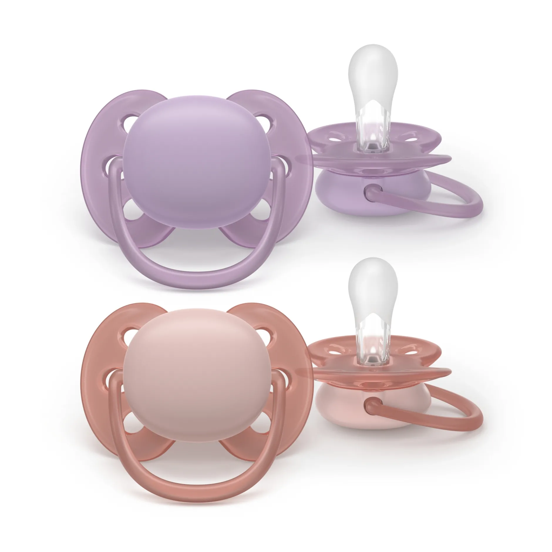 Philips Avent Ultra Soft Napp 6 till 18 månader Lila Rosa 2 st