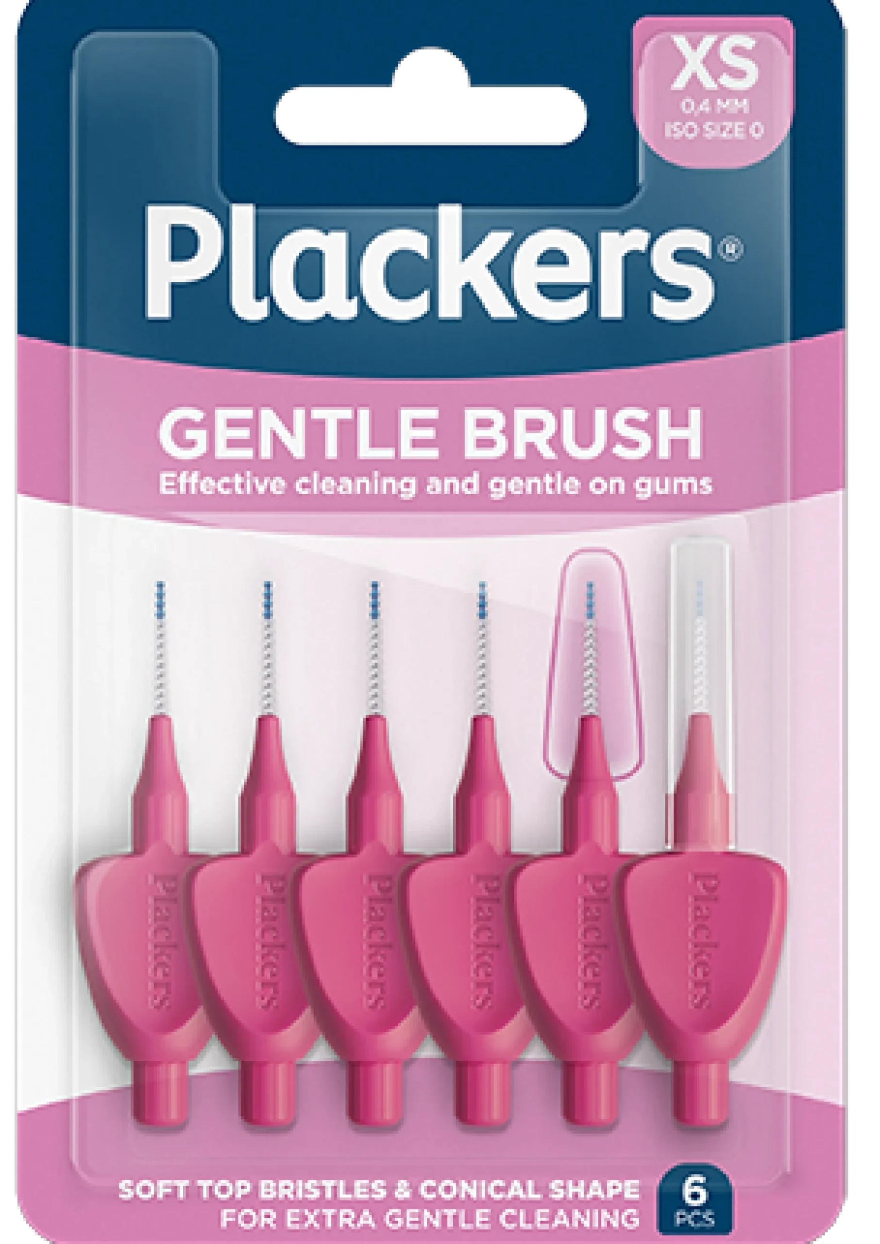 Plackers Gentle Brush Skonsam Mellanrumsborste Rosa XXS (0,4 mm) 6 st