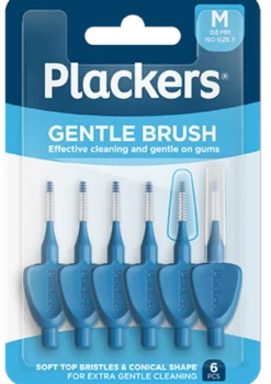 Plackers Gentle Brush Skonsam Mellanrumsborste Blå M (0,6 mm) 6 st
