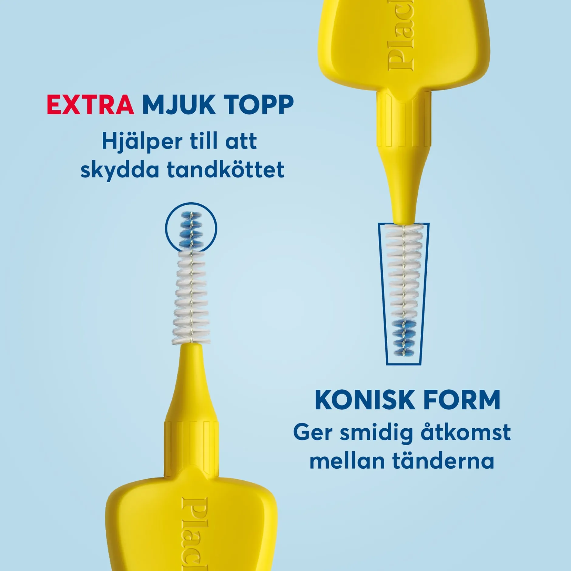 Plackers Gentle Brush Skonsam Mellanrumsborste Gul L (0,7 mm) 6 st