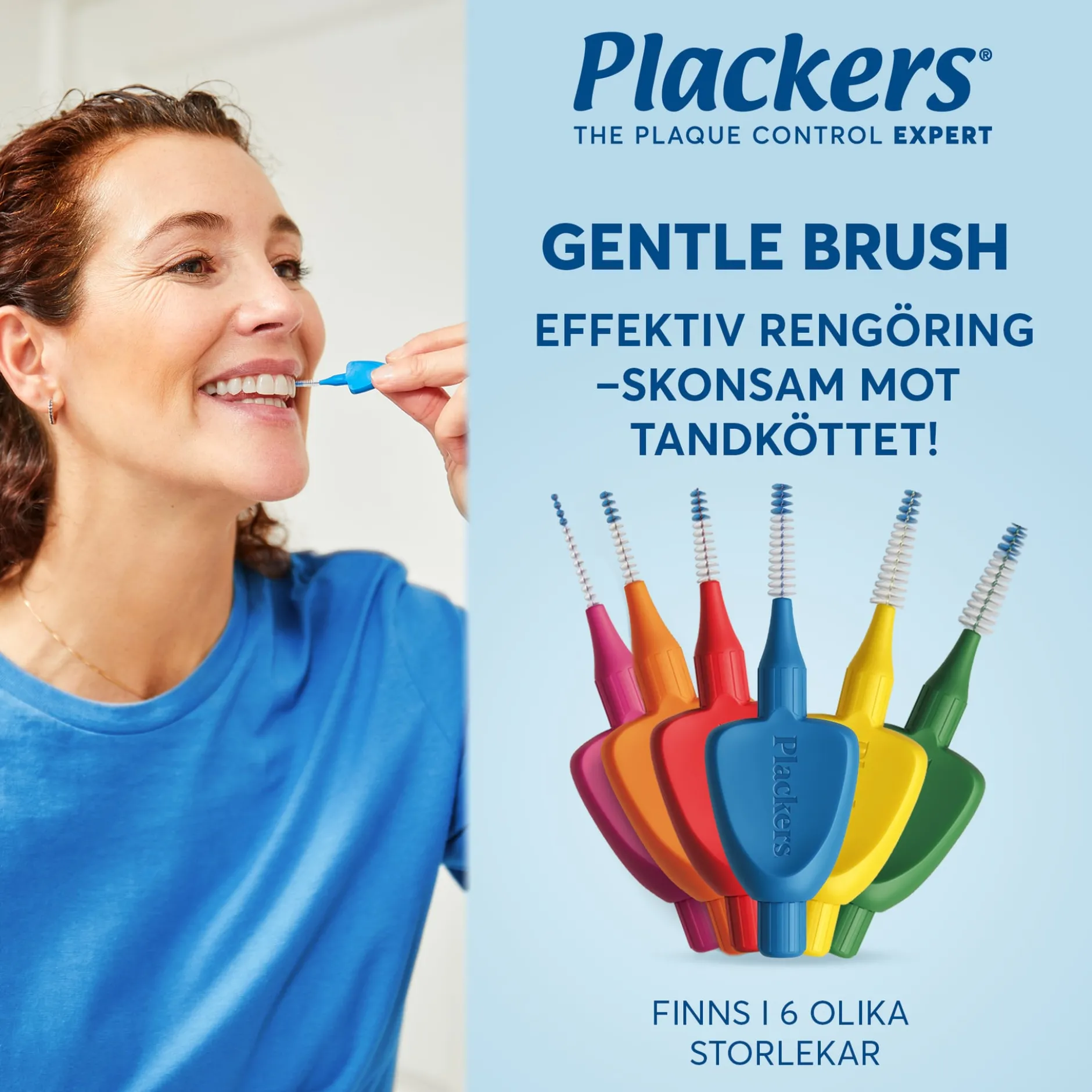 Plackers Gentle Brush Skonsam Mellanrumsborste Gul L (0,7 mm) 6 st