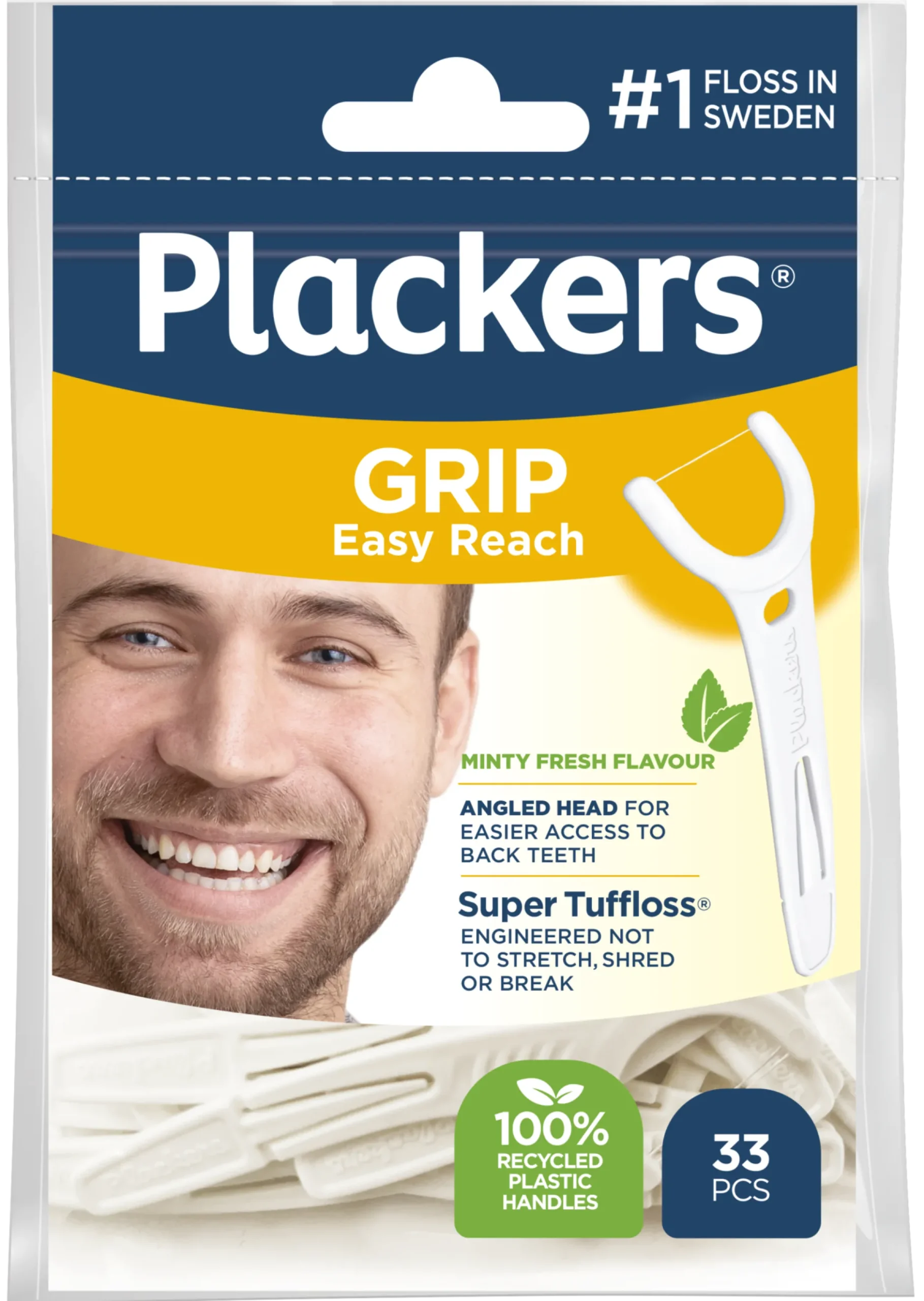 Plackers Grip Easy Reach Tandtrådsbygel 33 st
