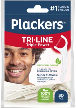 Plackers Tri-Line Triple Power Tandtrådsbygel 30 st