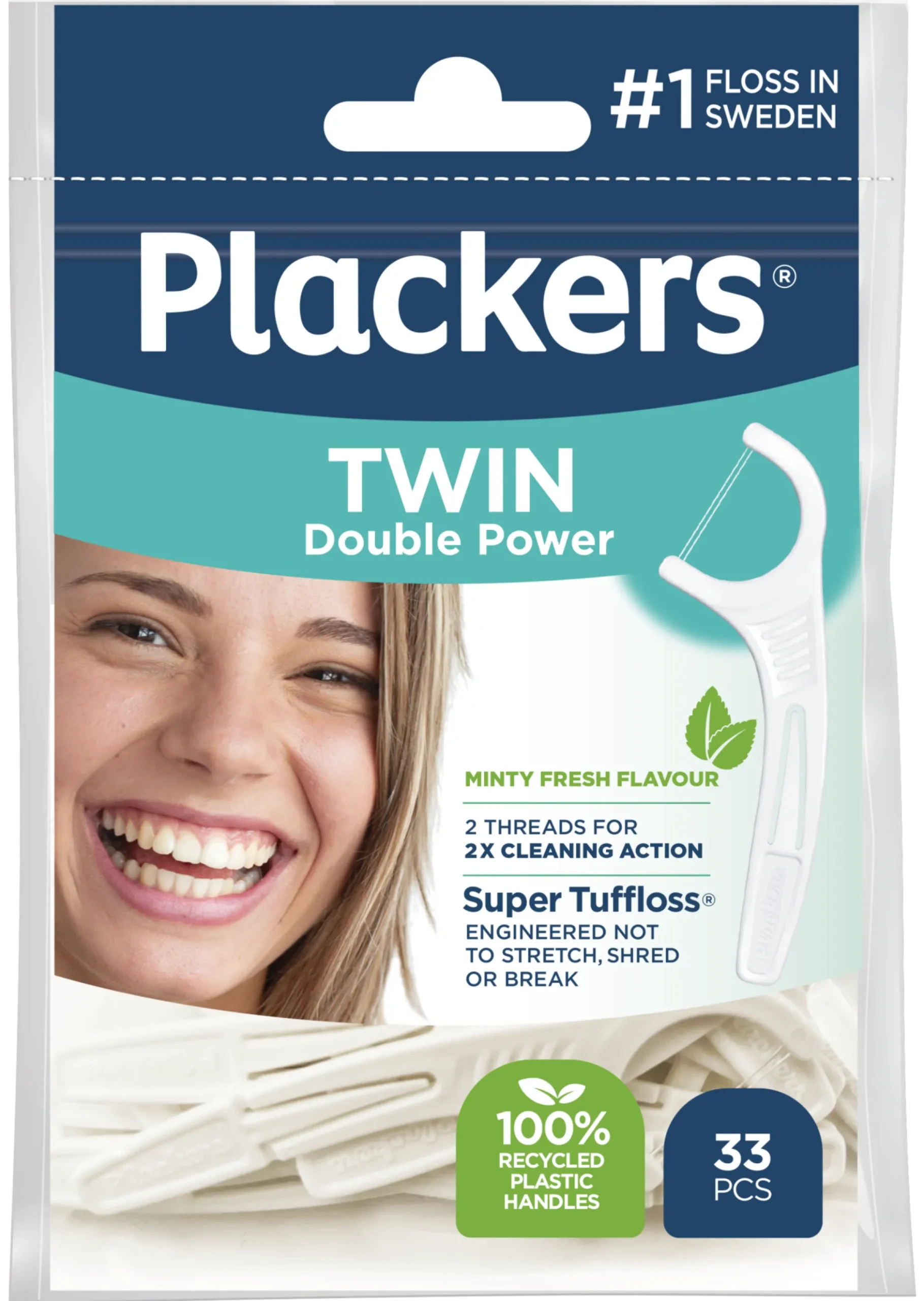 Plackers Twin Double Power Tandtrådsbygel 33 st