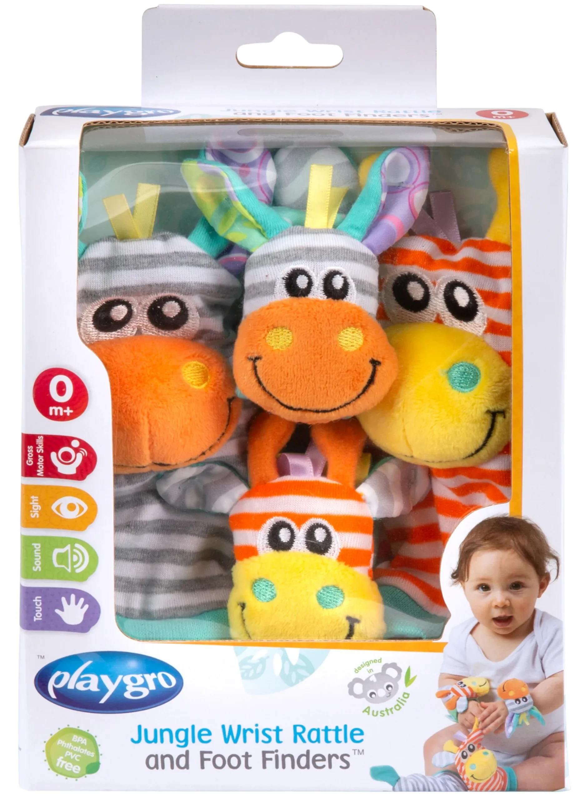 Playgro Jungle Wrist Rattle and Foot Finder 0m+