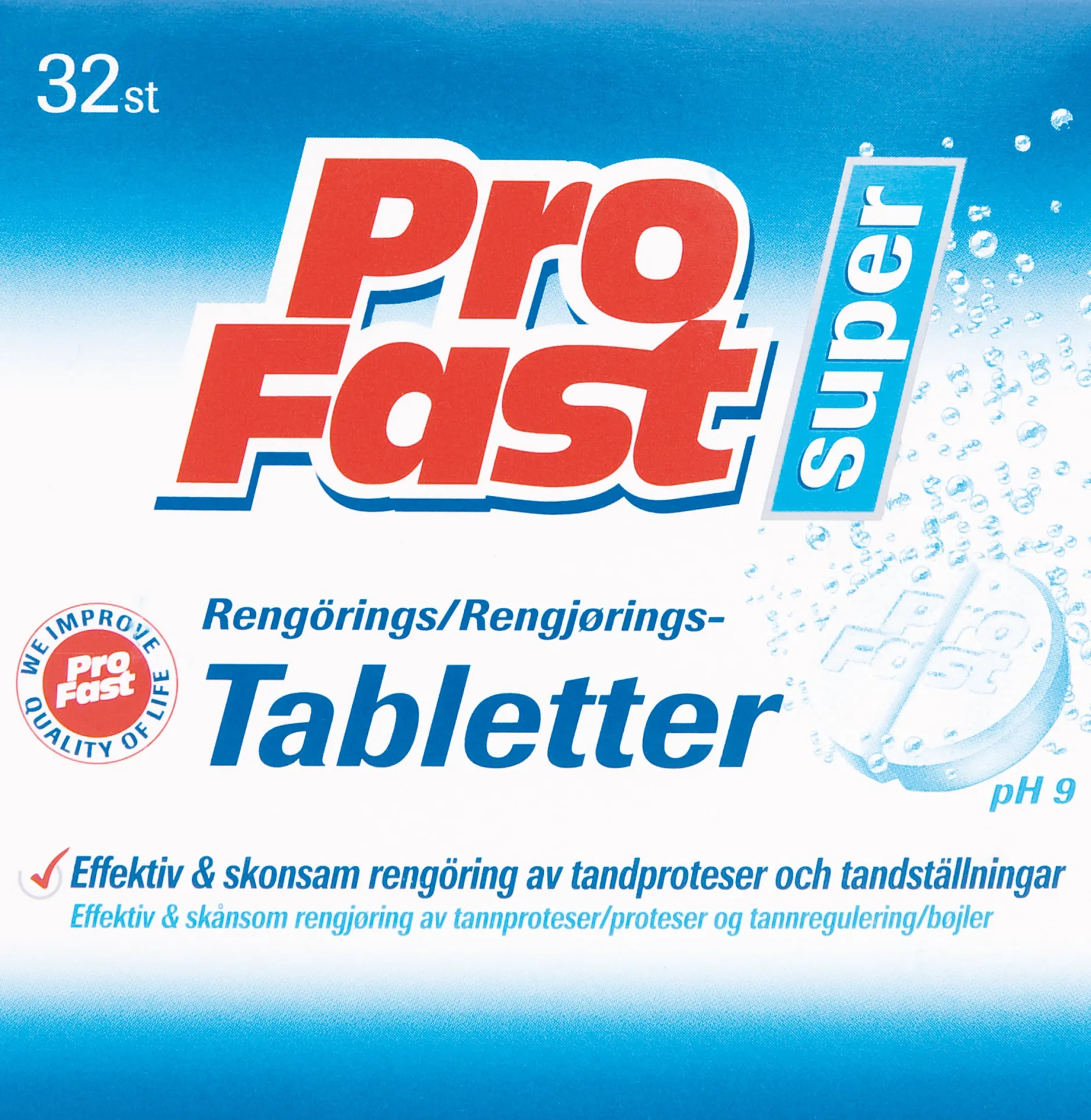 Profast Rengöringstablett till protes 32 st