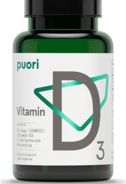 Puori D3-vitamin 62,5ug 120 kapslar