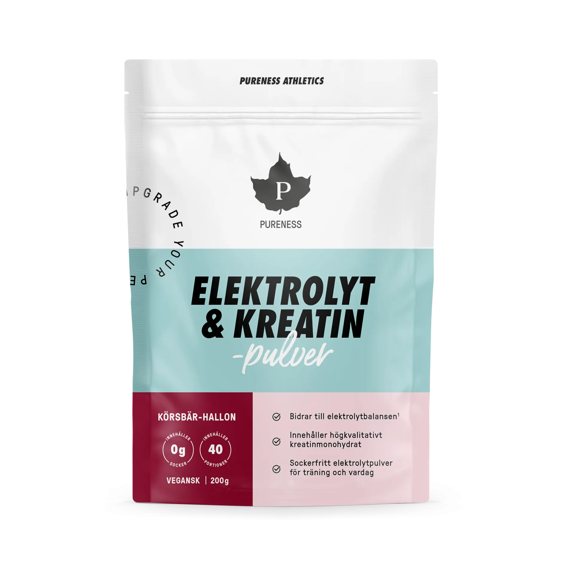 Pureness Elektrolyt & Kreatinpulver Körsbär Hallon 200 g