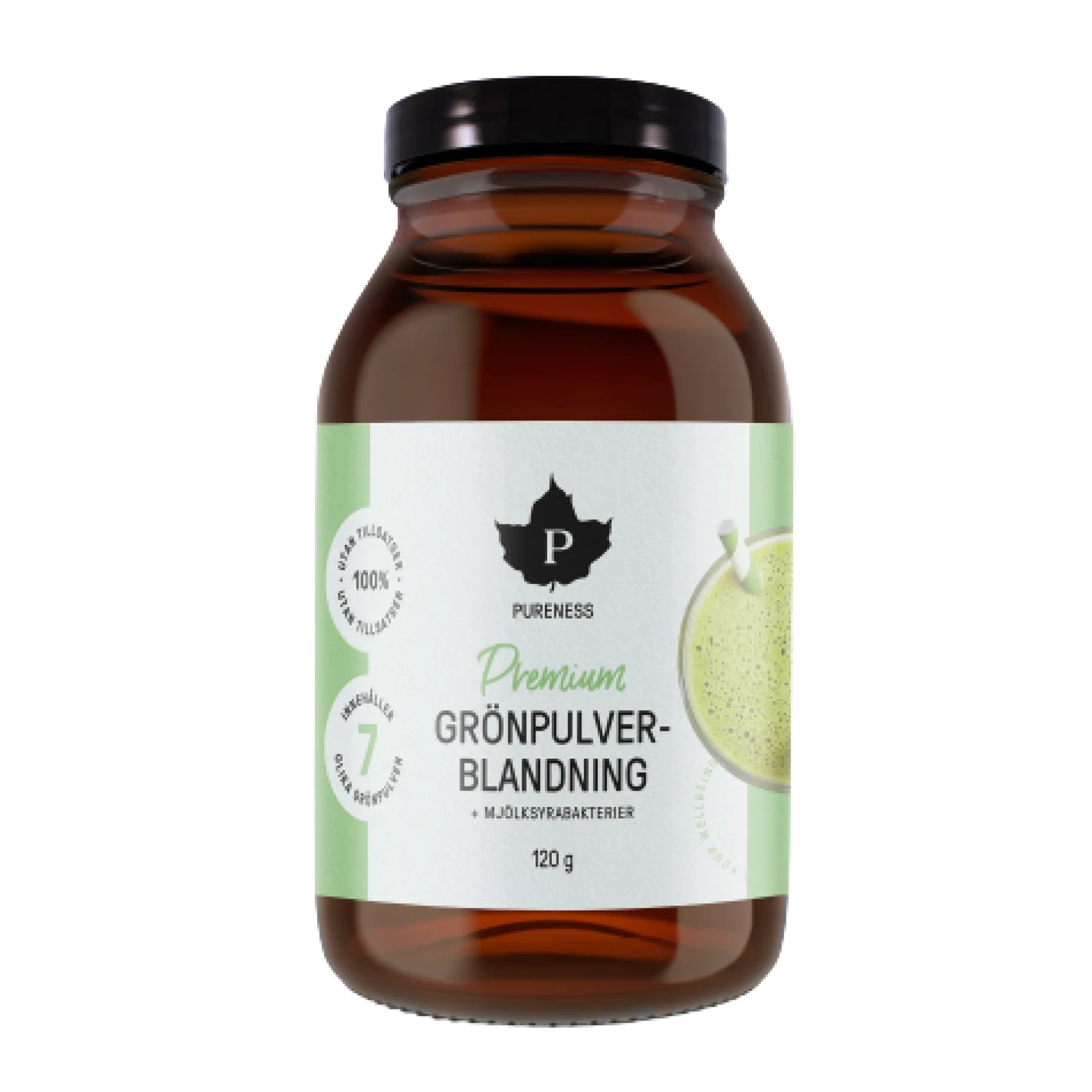 Pureness Premium Grönpulverblanding + Mjölksyrabakterier 120g