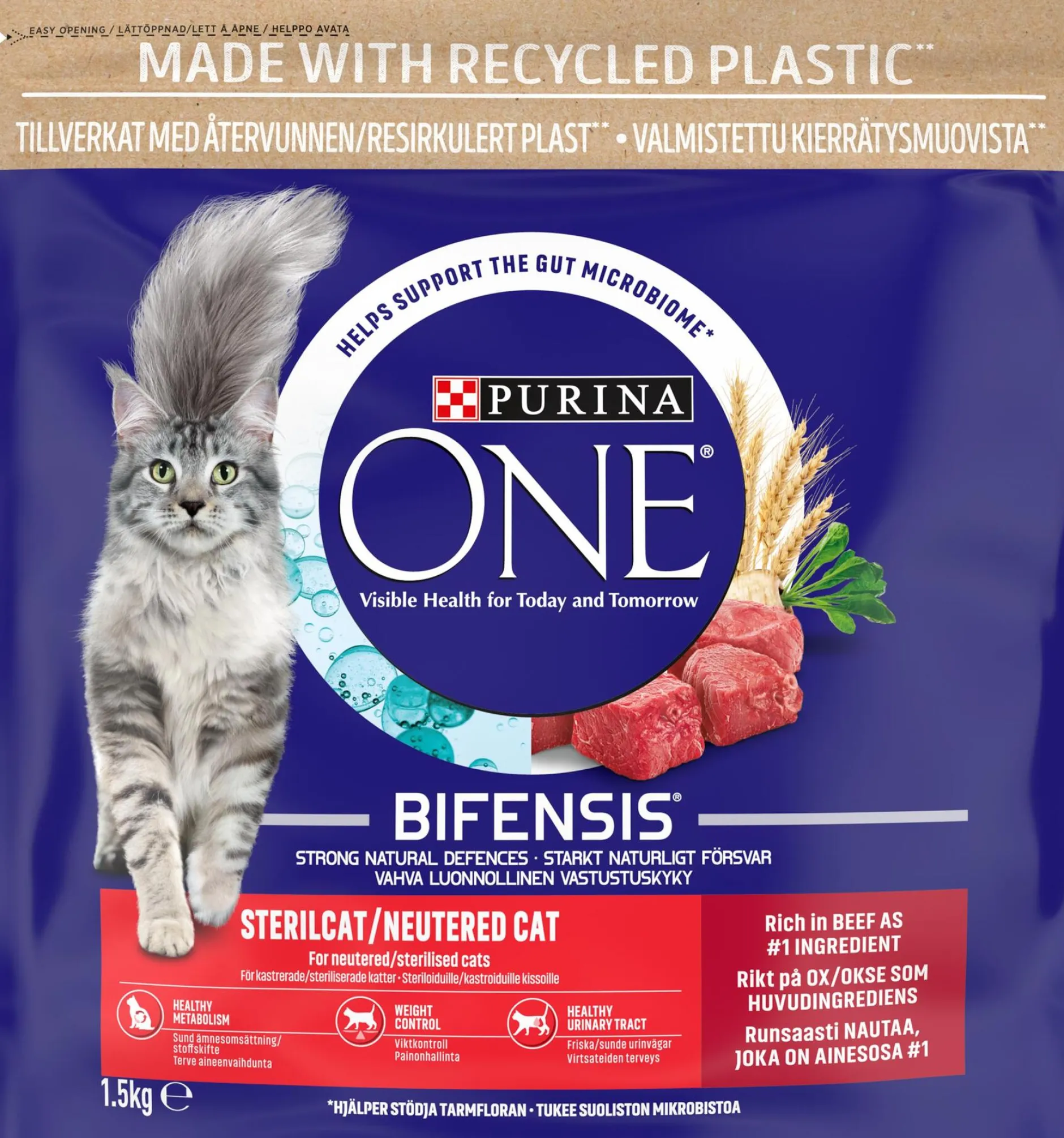 Purina One Kattmat Steril Oxe 1500 g